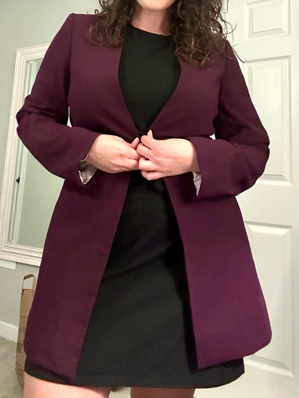 Calvin Klein Deep Plum Longline Blazer
